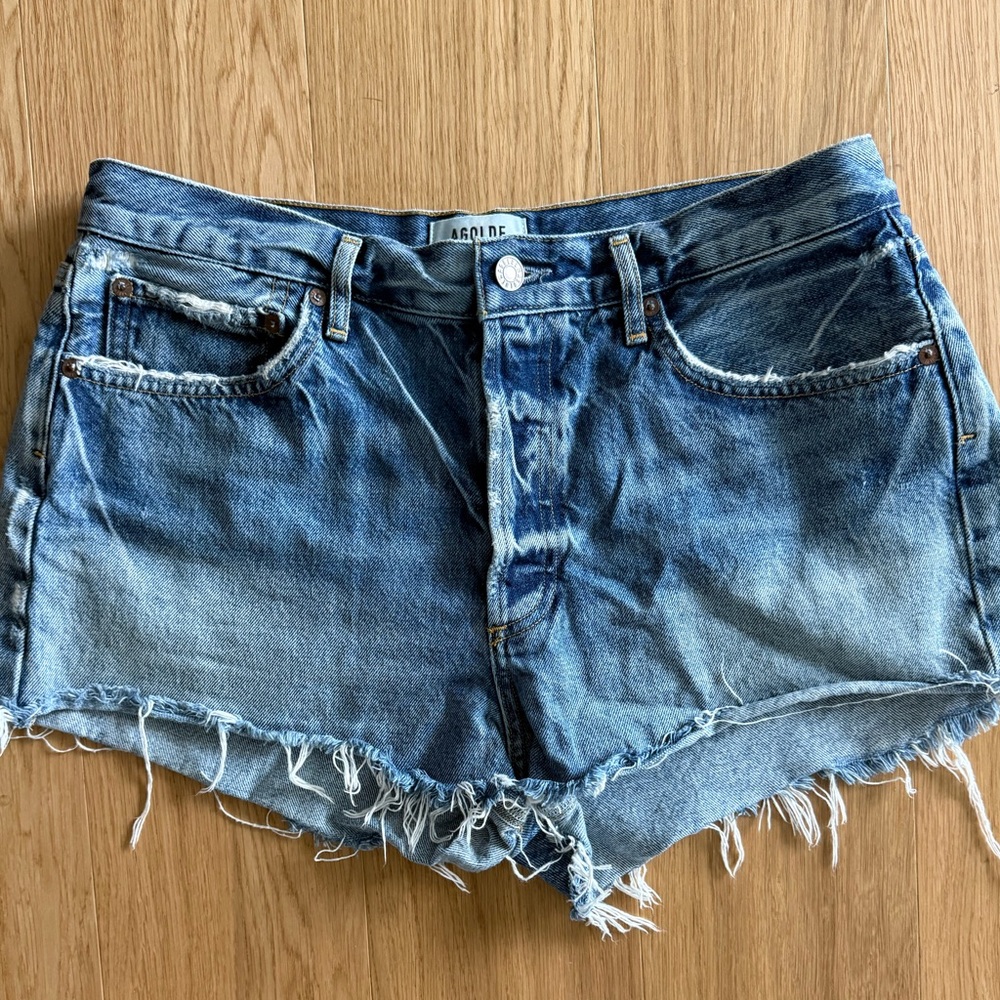 Agolde parker denim shorts